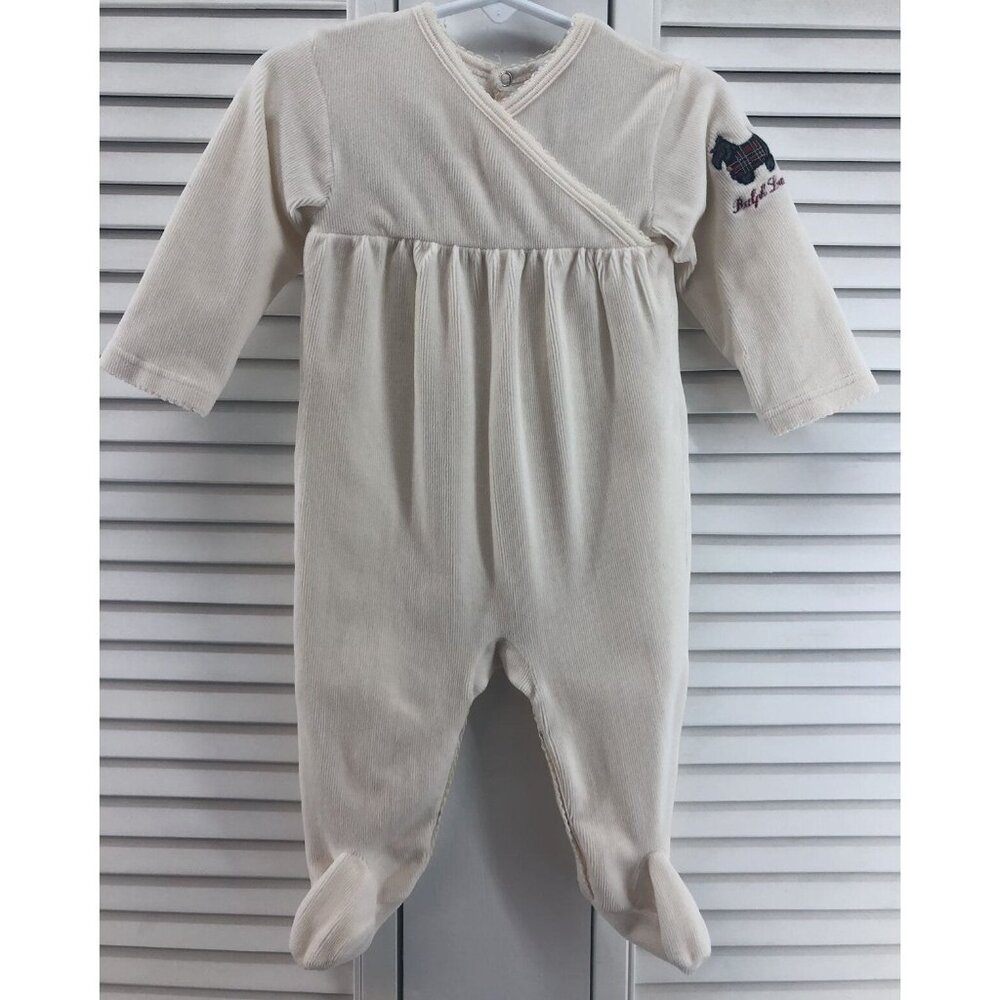 Ralph Lauren 6-9M Cream Velour One Piece